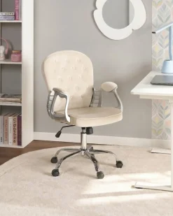 Sedia da scrivania PRINCESS Velluto Tortora