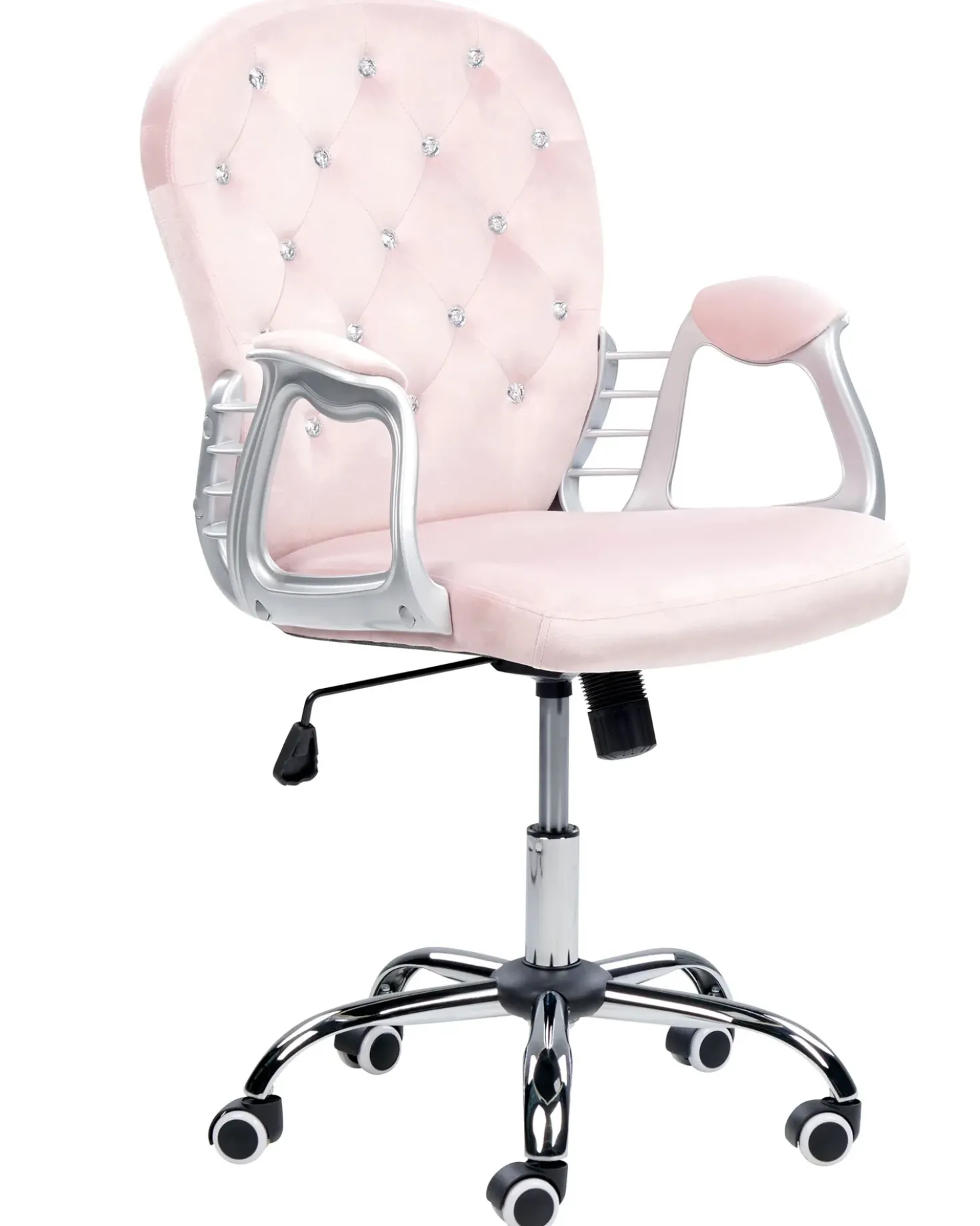 Sedia da scrivania PRINCESS Velluto Rosa pastello