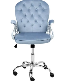 Sedia da scrivania PRINCESS Velluto Azzurro