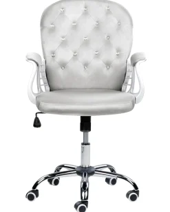 Sedia da scrivania PRINCESS Velluto Grigio chiaro