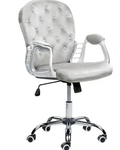 Sedia da scrivania PRINCESS Velluto Grigio chiaro
