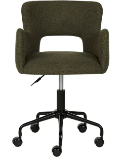 Sedia da scrivania SANILAC II Bouclé Verde scuro