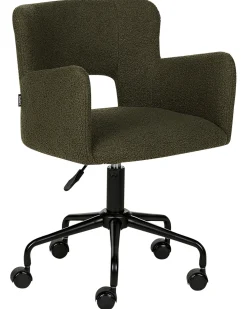 Sedia da scrivania SANILAC II Bouclé Verde scuro