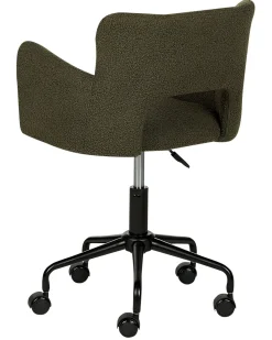 Sedia da scrivania SANILAC II Bouclé Verde scuro
