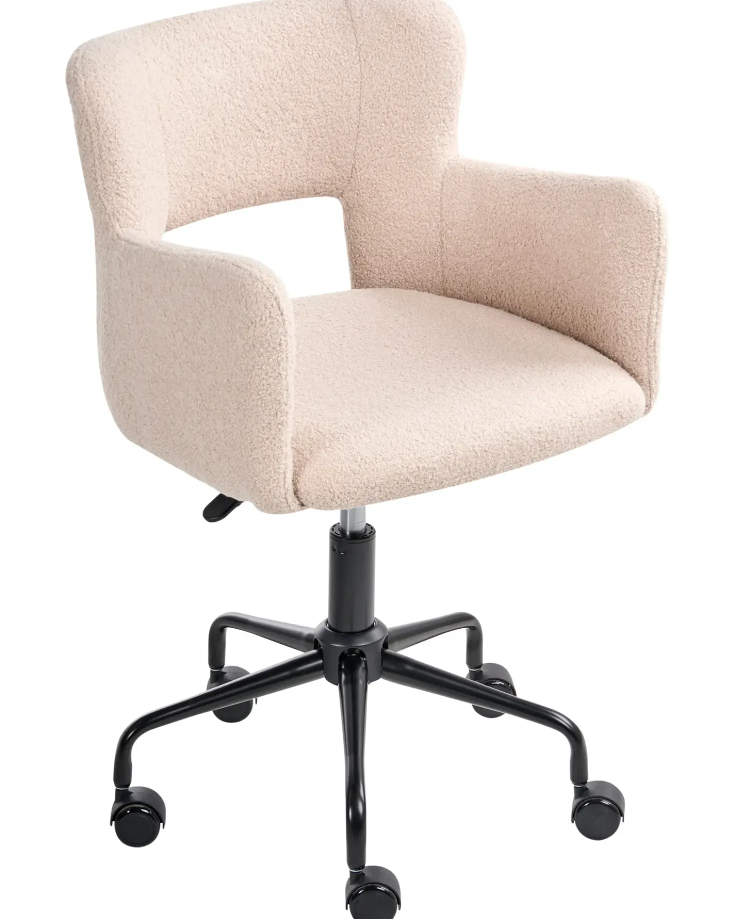 Sedia da scrivania SANILAC II Bouclé Beige
