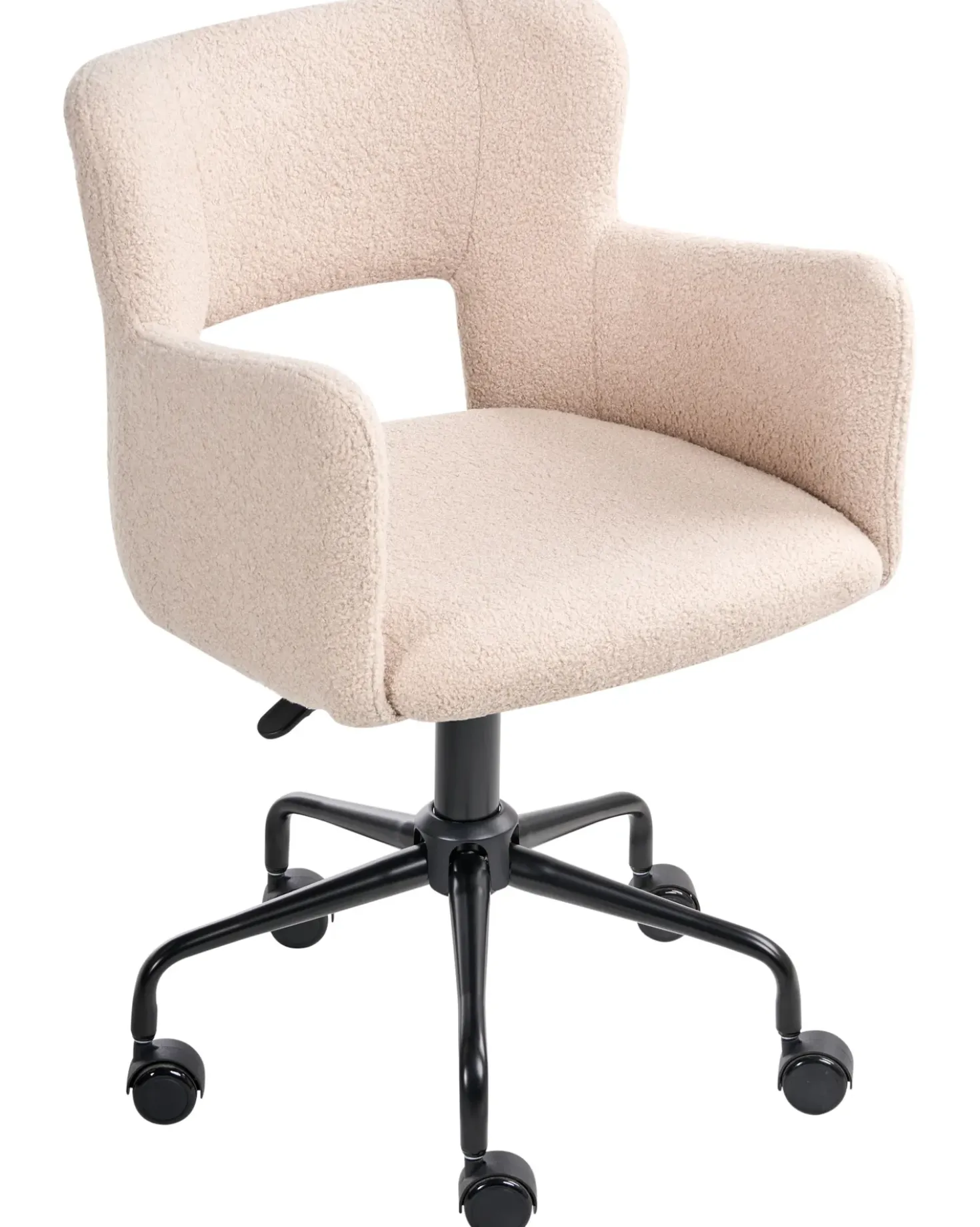 Sedia da scrivania SANILAC II Bouclé Beige