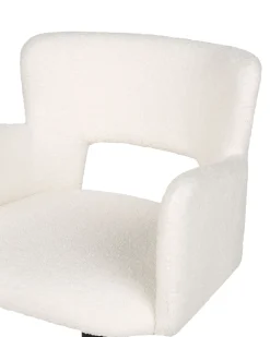 Sedia da scrivania SANILAC II Bouclé Bianco sporco