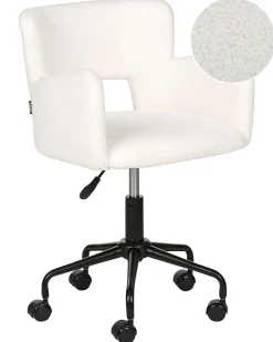 Sedia da scrivania SANILAC II Bouclé Bianco sporco