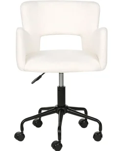 Sedia da scrivania SANILAC II Bouclé Bianco sporco