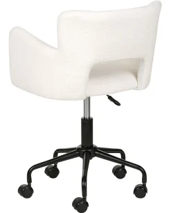 Sedia da scrivania SANILAC II Bouclé Bianco sporco