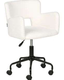 Sedia da scrivania SANILAC II Bouclé Bianco sporco