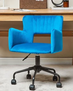 Sedia da scrivania SANILAC II Velluto Blu