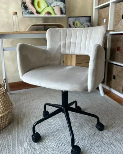 Sedia da scrivania SANILAC II Velluto Tortora
