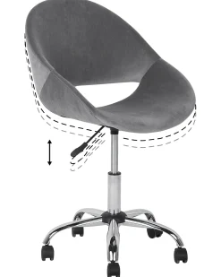 Sedia da scrivania SELMA Velluto Grigio
