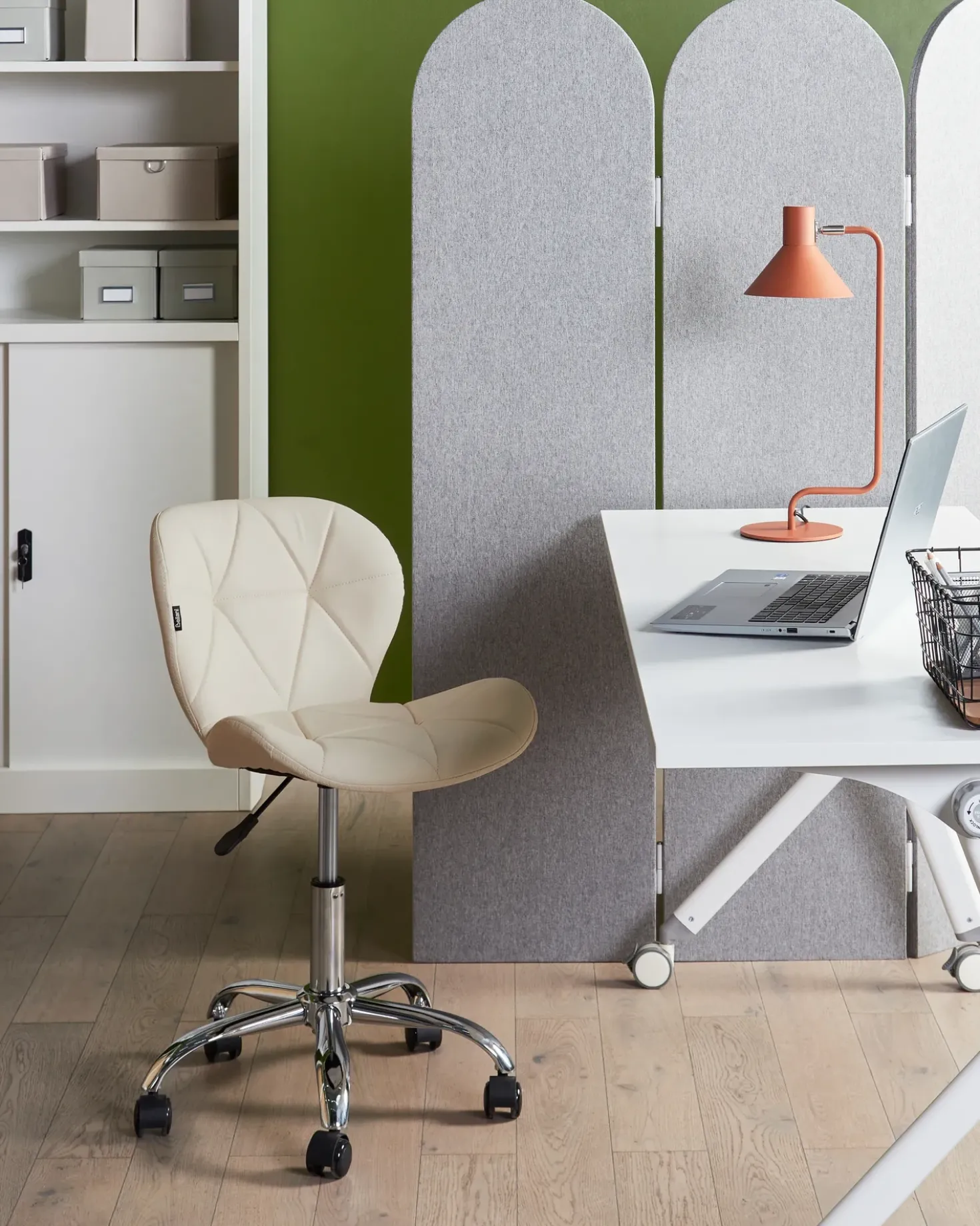 Sedia da scrivania VALETTA Pelle sintetica Beige