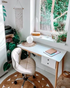 Sedia da scrivania VALETTA Pelle sintetica Beige