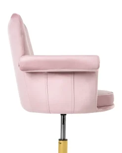 Sedia da scrivania VELENCIA Velluto Rosa pastello