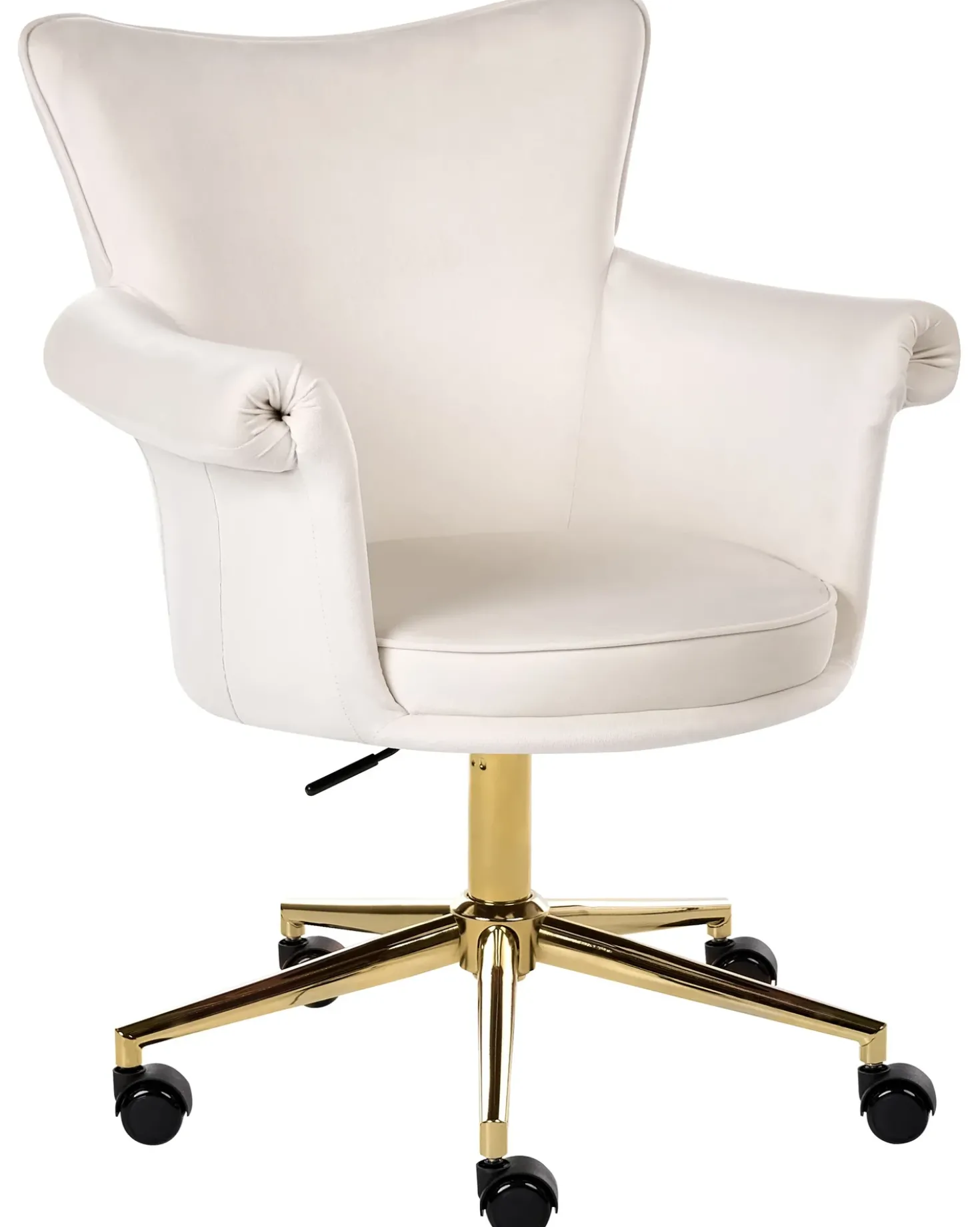 Sedia da scrivania VELENCIA Velluto Bianco sporco