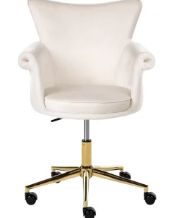 Sedia da scrivania VELENCIA Velluto Bianco sporco