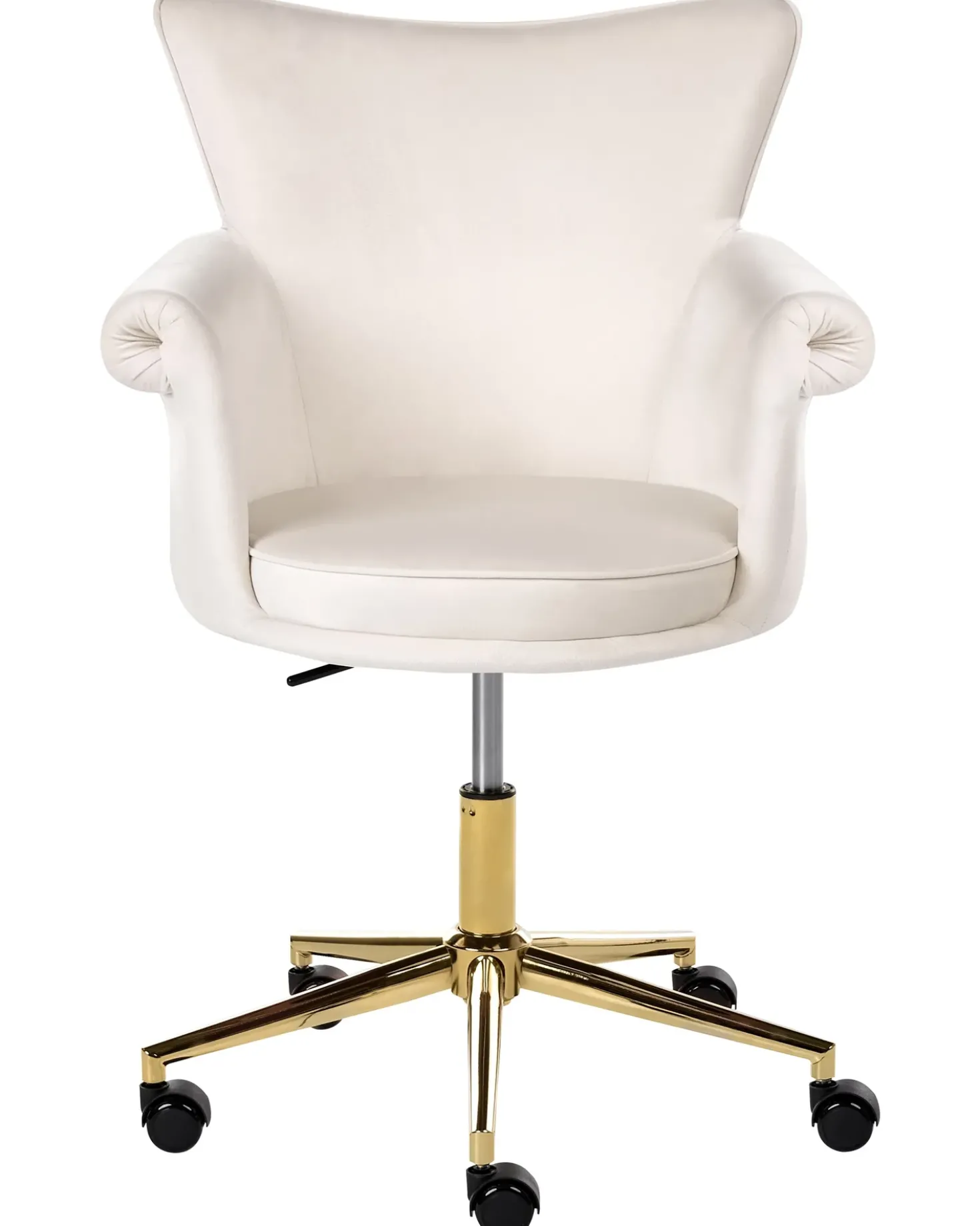 Sedia da scrivania VELENCIA Velluto Bianco sporco