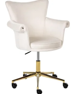 Sedia da scrivania VELENCIA Velluto Bianco sporco