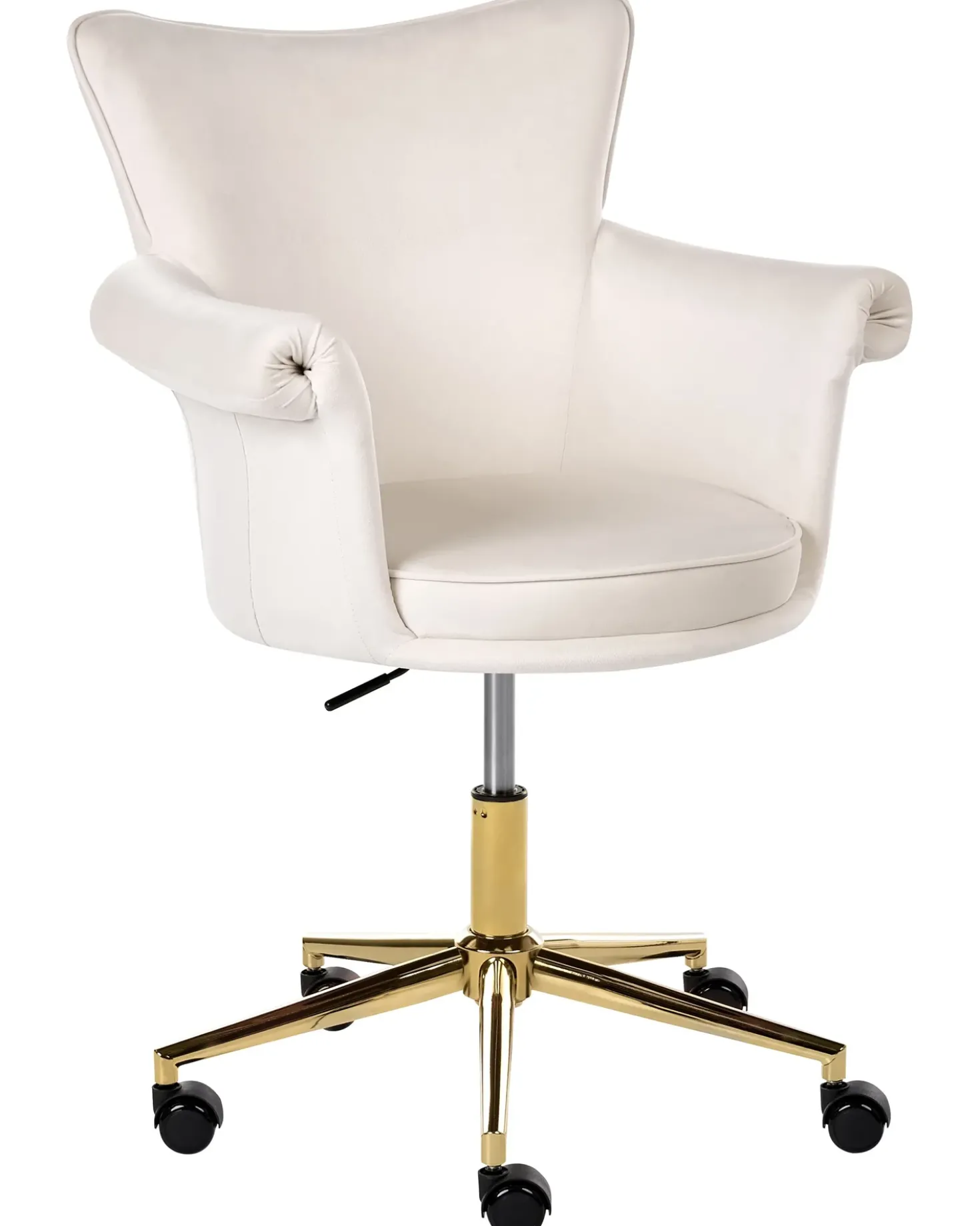 Sedia da scrivania VELENCIA Velluto Bianco sporco