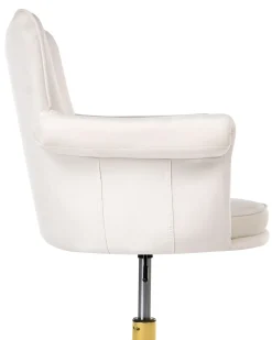 Sedia da scrivania VELENCIA Velluto Bianco sporco