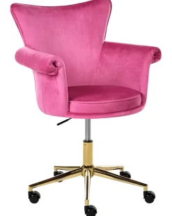 Sedia da scrivania VELENCIA Velluto Fucsia