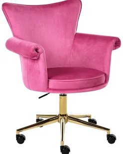 Sedia da scrivania VELENCIA Velluto Fucsia