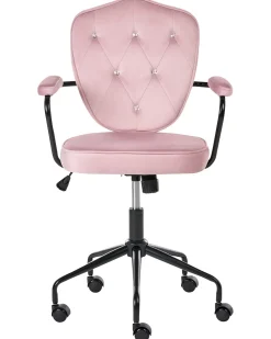 Sedia da scrivania VELISSE Velluto Rosa pastello