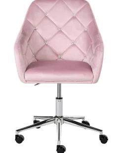 Sedia da scrivania VELORIA Velluto Rosa pastello