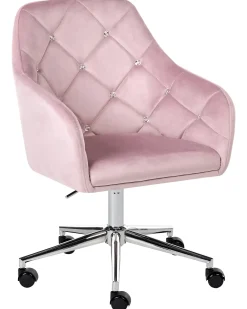 Sedia da scrivania VELORIA Velluto Rosa pastello