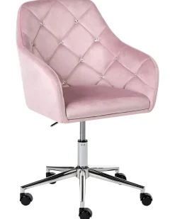 Sedia da scrivania VELORIA Velluto Rosa pastello
