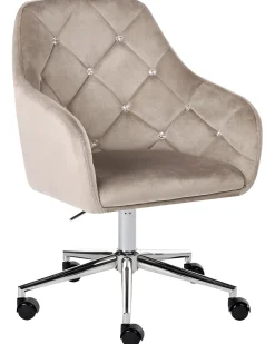 Sedia da scrivania VELORIA Velluto Beige