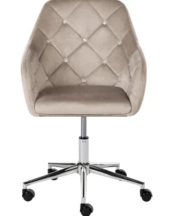 Sedia da scrivania VELORIA Velluto Beige