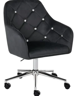 Sedia da scrivania VELORIA Velluto Nero