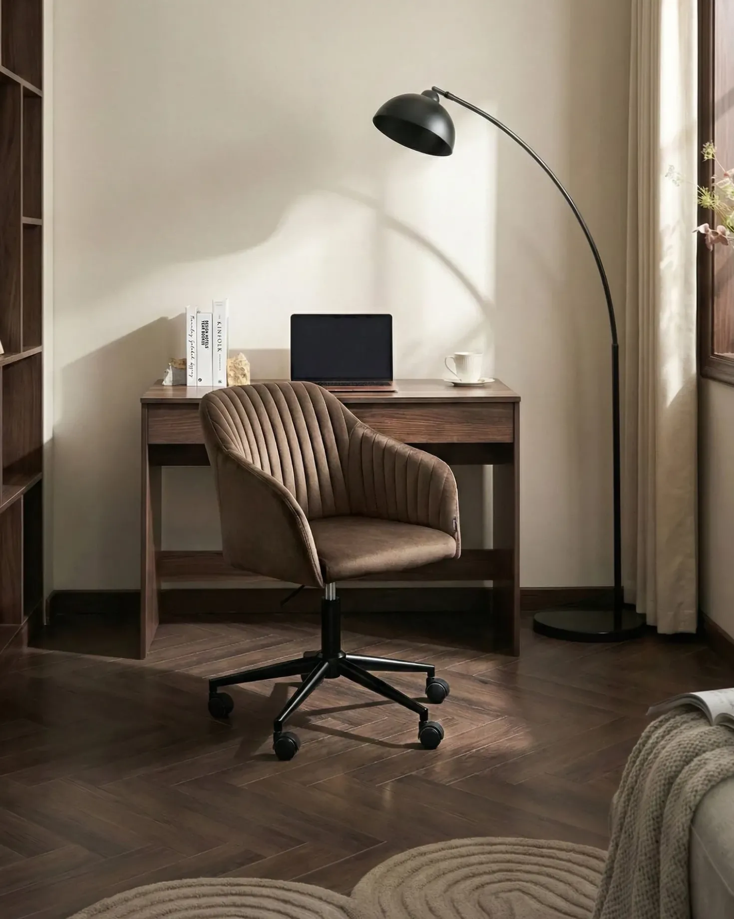 Sedia da scrivania VENICE Velluto Marrone