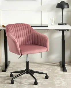 Sedia da scrivania VENICE Velluto Rosa