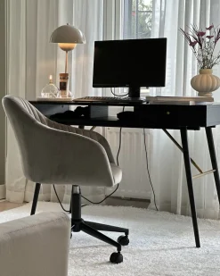 Sedia da scrivania VENICE Velluto Grigio