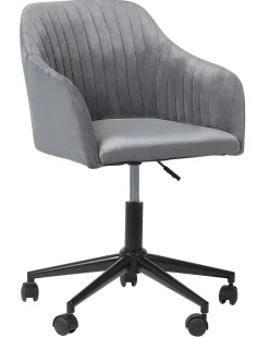 Sedia da scrivania VENICE Velluto Grigio