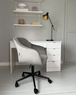Sedia da scrivania VENICE Velluto Grigio