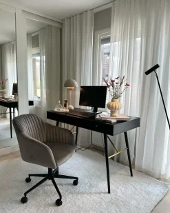 Sedia da scrivania VENICE Velluto Grigio