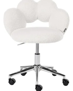 Sedia da scrivania WHIZZY Bouclé Bianco