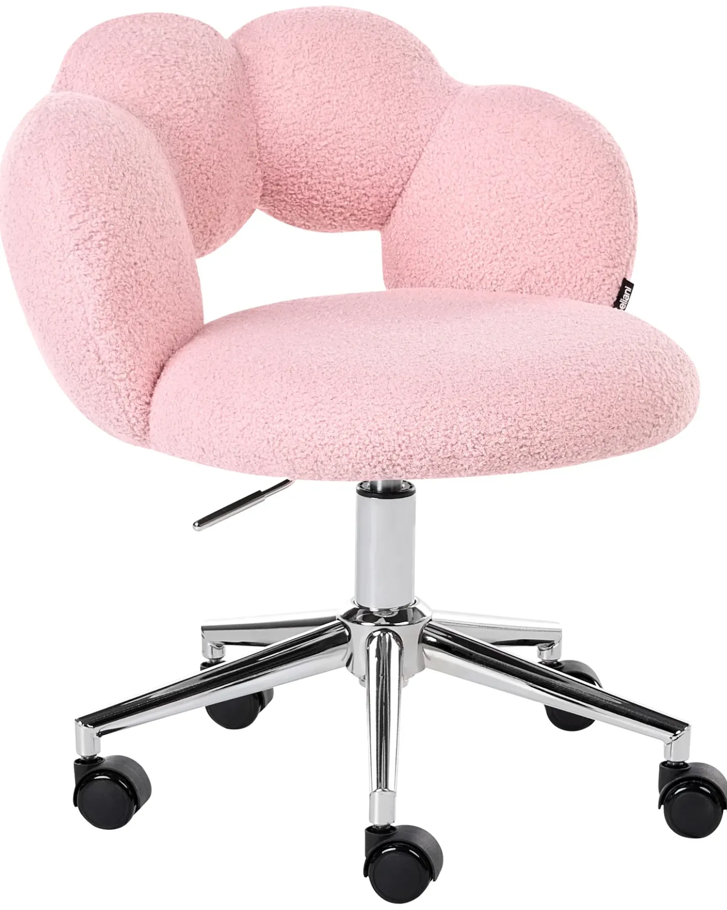 Sedia da scrivania WHIZZY Bouclé Rosa