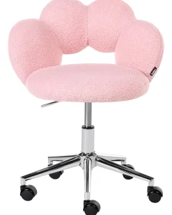 Sedia da scrivania WHIZZY Bouclé Rosa