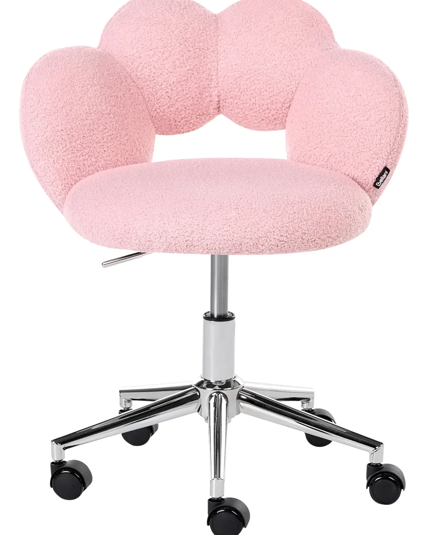 Sedia da scrivania WHIZZY Bouclé Rosa