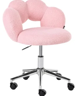 Sedia da scrivania WHIZZY Bouclé Rosa