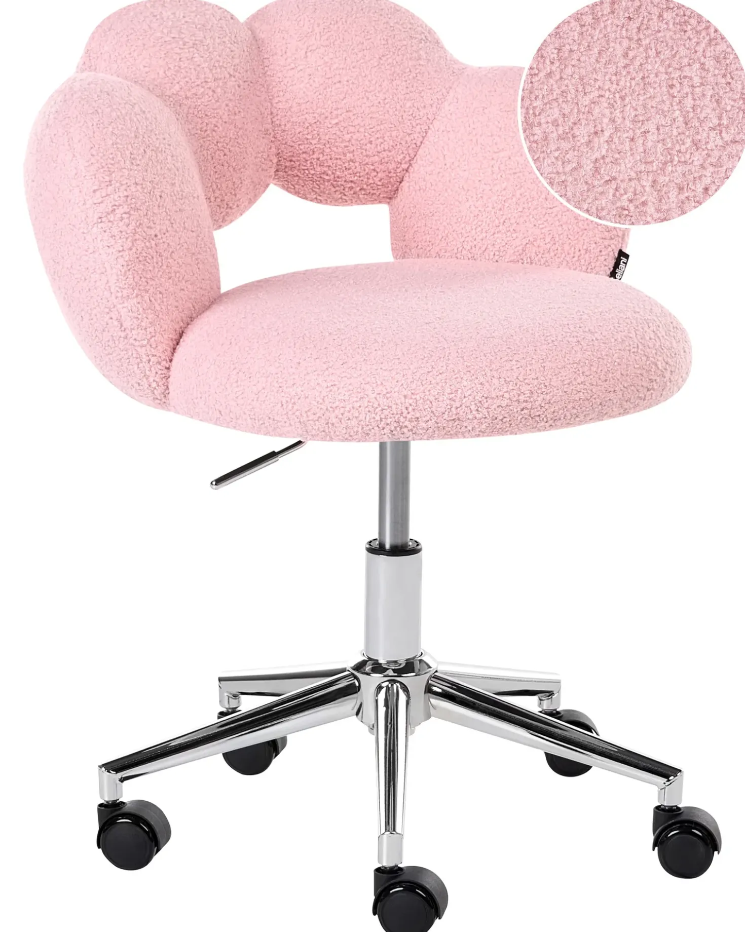Sedia da scrivania WHIZZY Bouclé Rosa