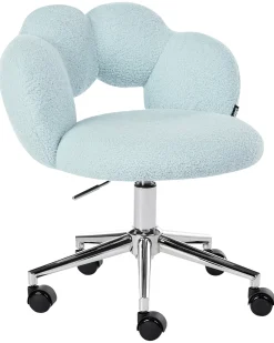 Sedia da scrivania WHIZZY Bouclé Azzurro