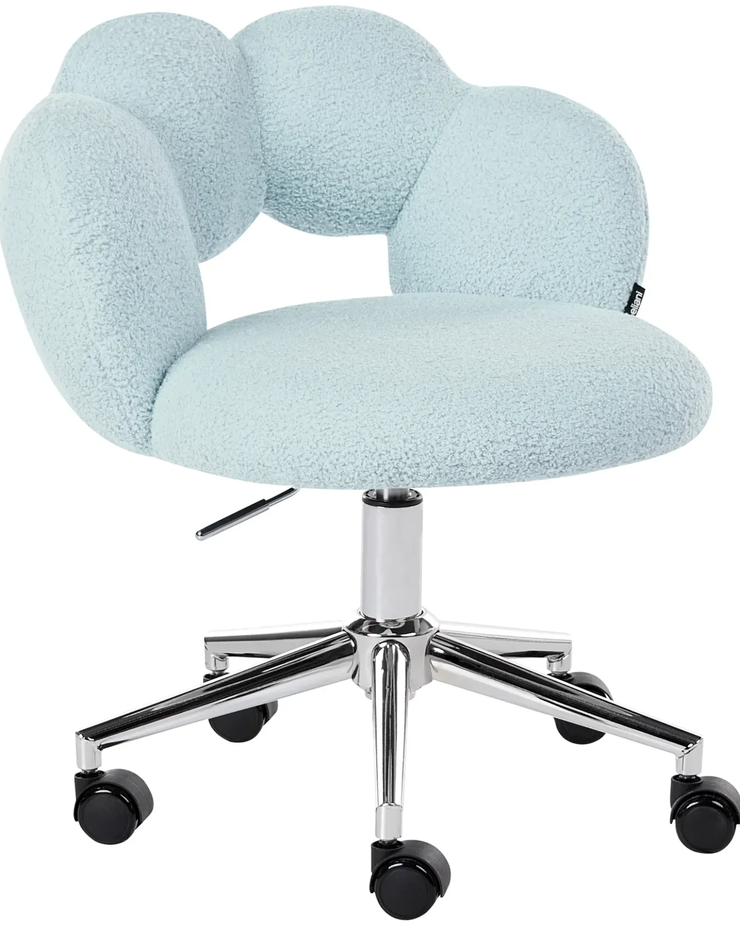 Sedia da scrivania WHIZZY Bouclé Azzurro